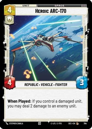 Heroic ARC-170 (Foil) — Secrets of Power Star Wars: Unlimited card by Stephen Chable