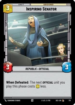 Inspiring Senator (Foil) — Secrets of Power Star Wars: Unlimited card by Kaihound Studios