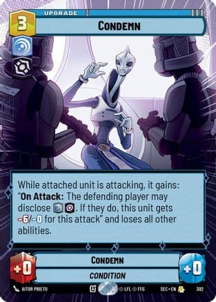 Condemn (Hyperspace) — Secrets of Power Star Wars: Unlimited card by Aitor Prieto