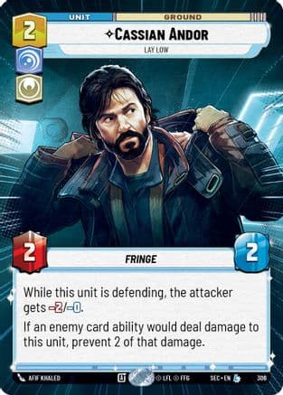 Cassian Andor - Lay Low (Hyperspace) — Secrets of Power Star Wars: Unlimited card by Afif Khaled