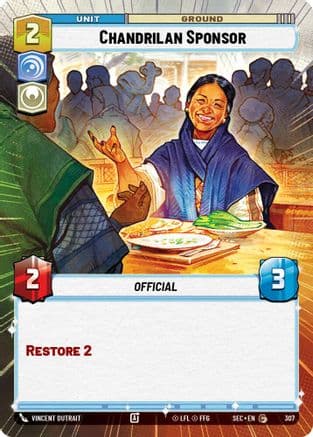 Chandrilan Sponsor (Hyperspace) — Secrets of Power Star Wars: Unlimited card by Vincent Dutrait