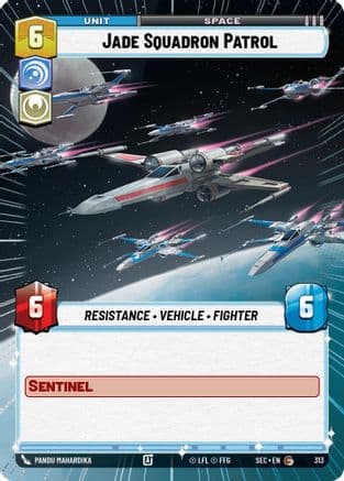 Jade Squadron Patrol (Hyperspace) — Secrets of Power Star Wars: Unlimited card by Pandu Mahardika