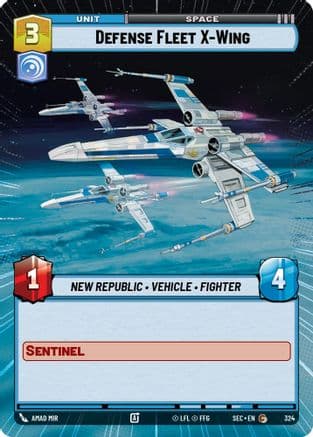 Defense Fleet X-Wing (Hyperspace) — Secrets of Power Star Wars: Unlimited card by Amad Mir