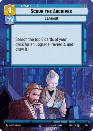 Scour the Archives (Hyperspace) — Secrets of Power Star Wars: Unlimited card by David Buisan
