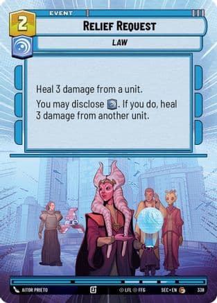 Relief Request (Hyperspace) — Secrets of Power Star Wars: Unlimited card by Aitor Prieto