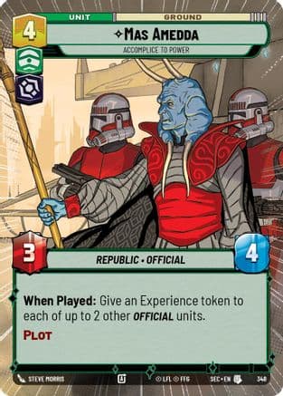 Mas Amedda - Accomplice to Power (Hyperspace) — Secrets of Power Star Wars: Unlimited card by Steve Morris