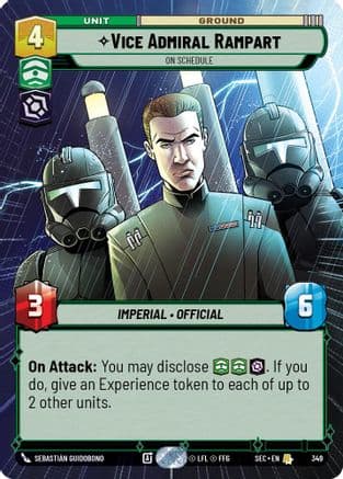 Vice Admiral Rampart - On Schedule (Hyperspace) — Secrets of Power Star Wars: Unlimited card by Sebastián Guidobono