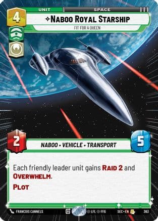 Naboo Royal Starship - Fit For A Queen (Hyperspace) — Secrets of Power Star Wars: Unlimited card by Francois Cannels