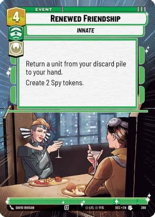 Renewed Friendship (Hyperspace) — Secrets of Power Star Wars: Unlimited card by David Buisan