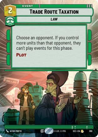 Trade Route Taxation (Hyperspace) — Secrets of Power Star Wars: Unlimited card by Aitor Prieto
