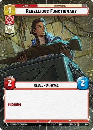Rebellious Functionary (Hyperspace) — Secrets of Power Star Wars: Unlimited card by Sandra Chlewińska