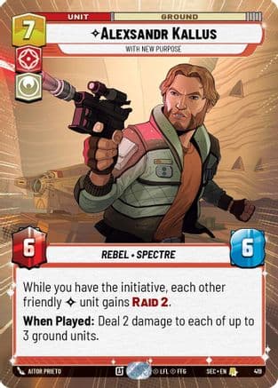 Alexsandr Kallus - With New Purpose (Hyperspace) — Secrets of Power Star Wars: Unlimited card by Aitor Prieto