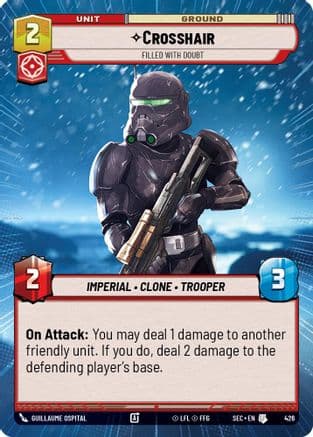 Crosshair - Filled With Doubt (Hyperspace) — Secrets of Power Star Wars: Unlimited card by Guillaume Ospital