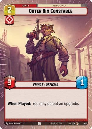 Outer Rim Constable (Hyperspace) — Secrets of Power Star Wars: Unlimited card by Marc Escachx