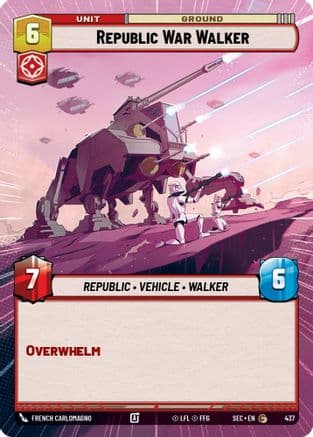 Republic War Walker (Hyperspace) — Secrets of Power Star Wars: Unlimited card by French Carlomagno