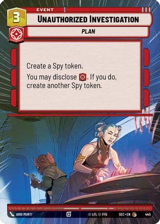 Unauthorized Investigation (Hyperspace) — Secrets of Power Star Wars: Unlimited card by Ario Murti