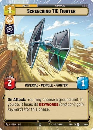 Screeching TIE Fighter (Hyperspace) — Secrets of Power Star Wars: Unlimited card by EJ Dela Cruz