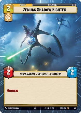 Zenuas Shadow Fighter (Hyperspace) — Secrets of Power Star Wars: Unlimited card by Shane Molina