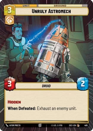 Unruly Astromech (Hyperspace) — Secrets of Power Star Wars: Unlimited card by Aitor Prieto