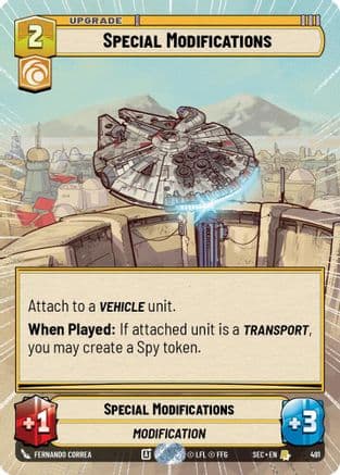 Special Modifications (Hyperspace) — Secrets of Power Star Wars: Unlimited card by Fernando Correa