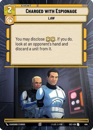 Charged with Espionage (Hyperspace) — Secrets of Power Star Wars: Unlimited card by Kaihound Studios