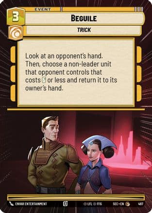 Beguile (Hyperspace) — Secrets of Power Star Wars: Unlimited card by Envar Entertainment