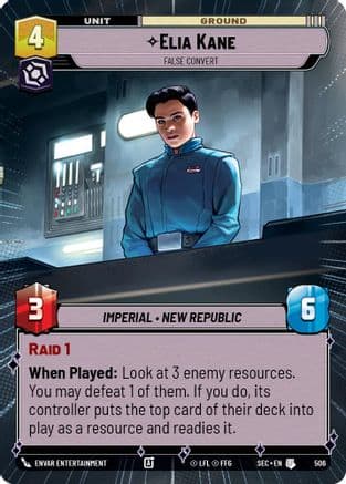 Elia Kane - False Convert (Hyperspace) — Secrets of Power Star Wars: Unlimited card by Envar Entertainment