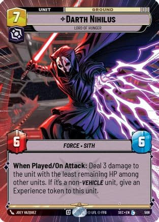 Darth Nihilus - Lord of Hunger (Hyperspace) — Secrets of Power Star Wars: Unlimited card by Joey Vazquez