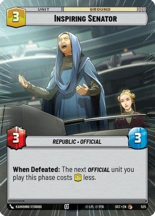 Inspiring Senator (Hyperspace) — Secrets of Power Star Wars: Unlimited card by Kaihound Studios
