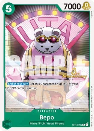 Bepo — Carrying On His Will: 3rd Anniversary Tournament Cards One Piece Card Game card by touge369