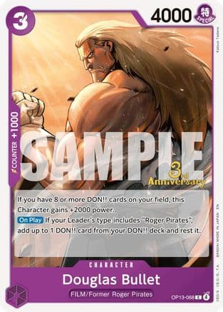 Douglas Bullet — Carrying On His Will: 3rd Anniversary Tournament Cards One Piece Card Game card by Katsuo Tadano