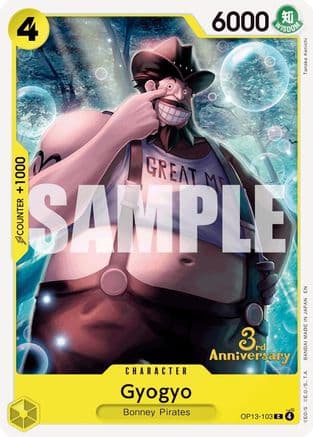 Gyogyo — Carrying On His Will: 3rd Anniversary Tournament Cards One Piece Card Game card by Tanaka Kenichi