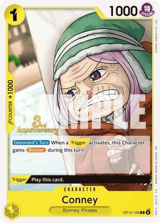 Conney — Carrying On His Will: 3rd Anniversary Tournament Cards One Piece Card Game card by SHINRA AGENCY Co., Ltd.