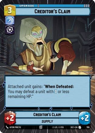 Creditor's Claim (Hyperspace Foil) — Secrets of Power Star Wars: Unlimited card by Aitor Prieto