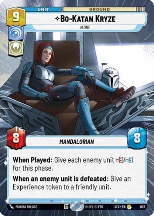 Bo-Katan Kryze - Alone (Hyperspace Foil) — Secrets of Power Star Wars: Unlimited card by Prima Melodi