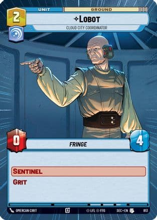 Lobot - Cloud City Coordinator (Hyperspace Foil) — Secrets of Power Star Wars: Unlimited card by Omercan Cirit