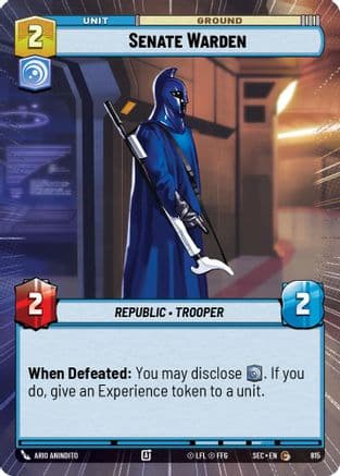 Senate Warden (Hyperspace Foil) — Secrets of Power Star Wars: Unlimited card by Ario Anindito