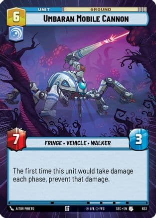 Umbaran Mobile Cannon (Hyperspace Foil) — Secrets of Power Star Wars: Unlimited card by Aitor Prieto
