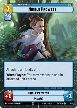 Nimble Prowess (Hyperspace Foil) — Secrets of Power Star Wars: Unlimited card by Sandra Chlewińska
