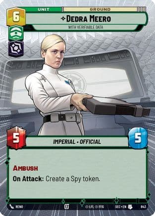 Dedra Meero - With Verifiable Data (Hyperspace Foil) — Secrets of Power Star Wars: Unlimited card by Reno