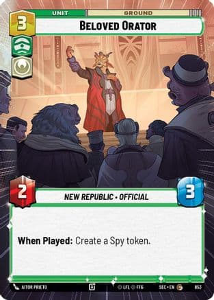 Beloved Orator (Hyperspace Foil) — Secrets of Power Star Wars: Unlimited card by Aitor Prieto