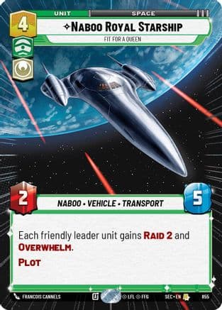 Naboo Royal Starship - Fit For A Queen (Hyperspace Foil) — Secrets of Power Star Wars: Unlimited card by Francois Cannels