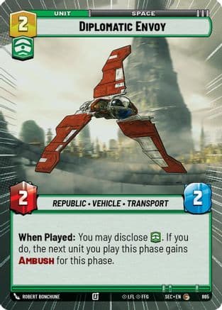 Diplomatic Envoy (Hyperspace Foil) — Secrets of Power Star Wars: Unlimited card by Robert Bonchune