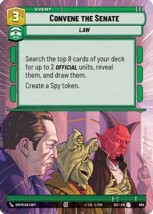 Convene the Senate (Hyperspace Foil) — Secrets of Power Star Wars: Unlimited card by Omercan Cirit
