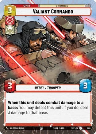 Valiant Commando (Hyperspace Foil) — Secrets of Power Star Wars: Unlimited card by Baldemar Rivas