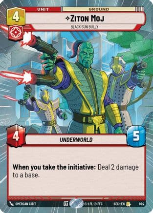 Ziton Moj - Black Sun Bully (Hyperspace Foil) — Secrets of Power Star Wars: Unlimited card by Omercan Cirit