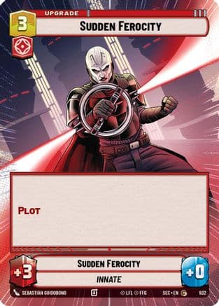 Sudden Ferocity (Hyperspace Foil) — Secrets of Power Star Wars: Unlimited card by Sebastián Guidobono