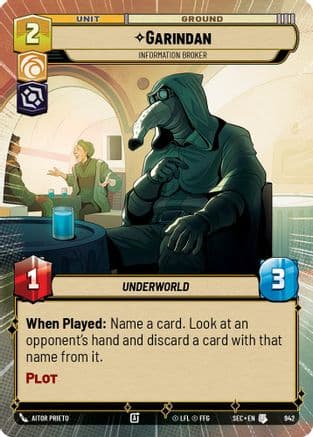 Garindan - Information Broker (Hyperspace Foil) — Secrets of Power Star Wars: Unlimited card by Aitor Prieto