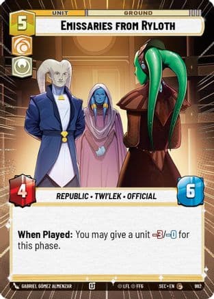 Emissaries from Ryloth (Hyperspace Foil) — Secrets of Power Star Wars: Unlimited card by Gabriel Gómez Almenzar