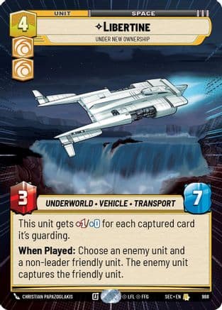 Libertine - Under New Ownership (Hyperspace Foil) — Secrets of Power Star Wars: Unlimited card by Christian Papazoglakis